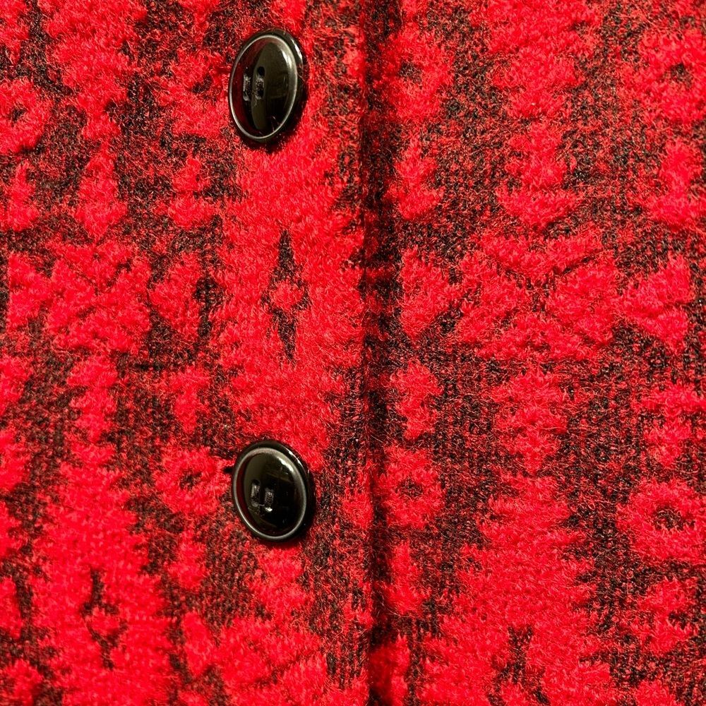 Pendleton Red Black Wool Jacket Coat Sweatercoat … - image 4